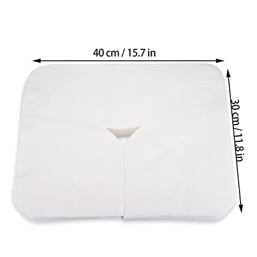 500 Count Face Cradle Covers for Massage Table, Medical-Grade Nonwoven Disposable Headrest Covers for Massage Chair, 12 * 16 inches White SPA Face Rest Cover
