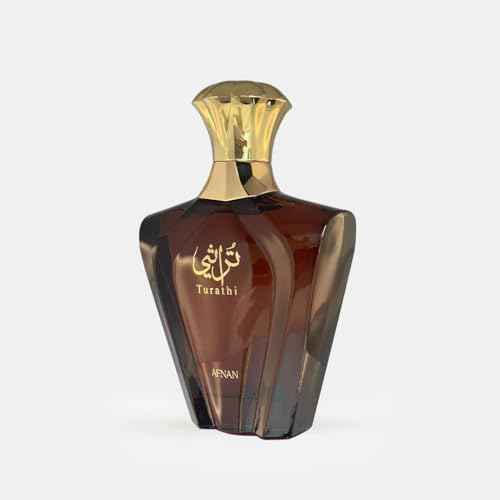 Afnan Turathi Brown Eau de Parfum Spray for Men, 3 Ounce