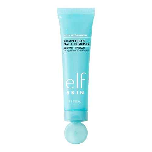 e.l.f. SKIN Holy Hydration! Clean Freak Daily Cleanser Mini, Gentle Hydrating Face Cleanser, Made With Hyaluronic Acid, Vegan & Cruelty-Free, 1 fl oz