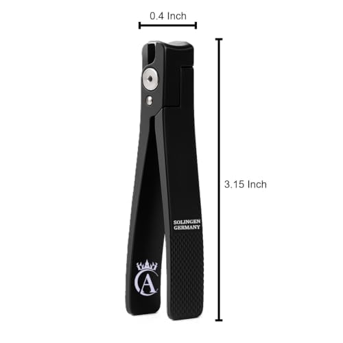 Made in Solingen, Germany - Apexay Professional Nail Clipper ? Surgical Stainless Steel | Travel-Size Manicure & Pedicure Tool in Genuine Leather Case | Ethically Made in Solingen, Germany. (Black)
