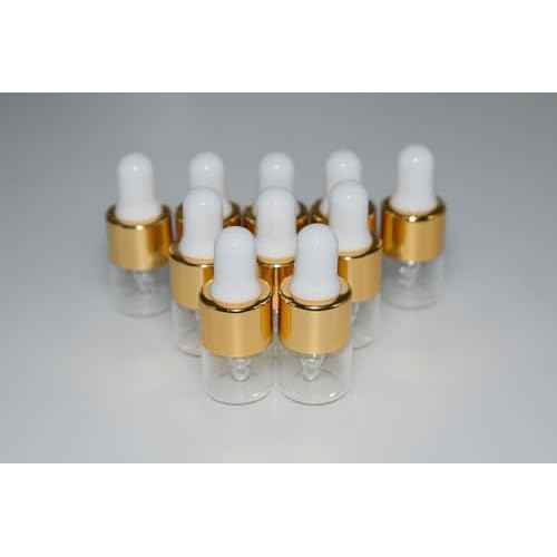 Small Dropper Bottle, 10pcs 1ml Mini Sample Dropper Bottles Mini Makeup Containers for Travel Liquids Tiny Glass
