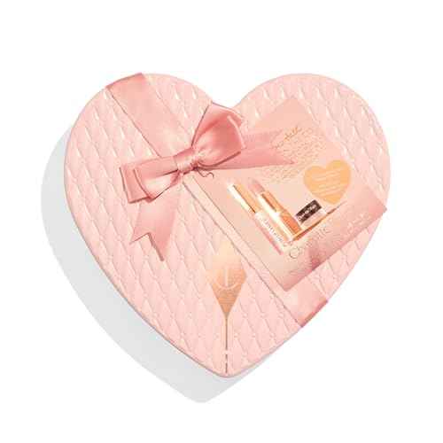 Charlotte Tilbury Pillow Talk Icons On the Go Kit - 4-Piece Makeup Set with Cream Eyeshadow, Mini Matte Lipstick, Lip Liner & Liquid Highlighter Blush in Iconic Nude-Pink Tones