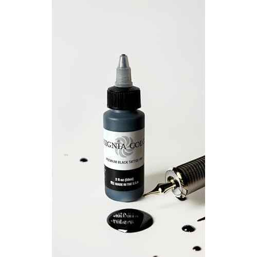 Premium Black Tattoo Ink, (2 OZ, Black) USA Made, Organic, Vegan and Cruelty-Free for Professional Artists, Great All-Purpose Ink for Lining & Shading