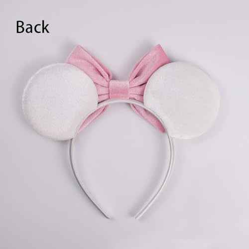 JIAHANG Velvet Mouse Ears Headband with Beads, Velour Hair Bow Hairband, Party Decoration Headwear Hair Accessories for Women Girls