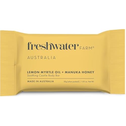 Freshwater Farm Australia Guest Soap Bars|Lemon Myrtle Oil & Manuka Honey Guest Soaps/Mini Soaps | Triple-Milled| 30g x 32 pack for Hotels & Airbnb