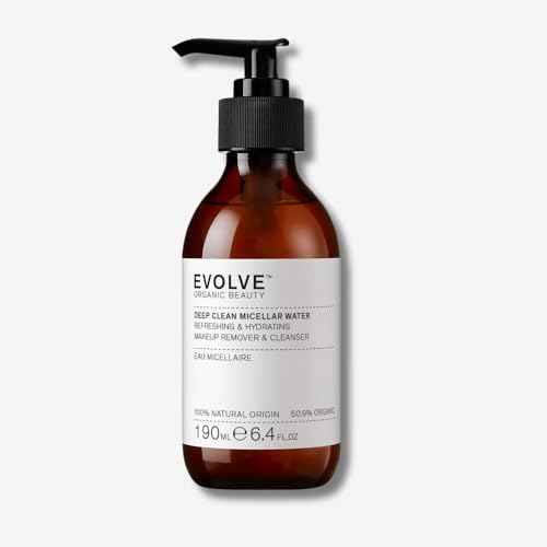 Evolve Organic Beauty - Deep Clean Micellar Water | Refresh, Hydrate, Soothe | Moringa Peptide, Hyaluronic Acid | Small-Batch, Vegan Clean Beauty (6.4 fl oz | 190 mL) Package May Vary