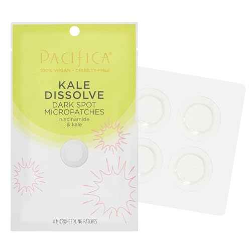 Pacifica Dark Spot Dissolving Micropatches – Microneedling Dots w/ Niacinamide 12-PACK Tranexamic Acid & Kale to Fade Post-Acne Marks and Age Spots, Brightening Patch Treatment, Clean Vegan Skincare