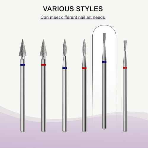Cuticle Nail Drill Bit, Professional Russian Manicure Drill Bits, Safety Diamond Bit, Under Nail Cleaner Cuticle Remover Nail Prepare, Nail Supplies for Nail Techs (Mini Inverted Cone-M)