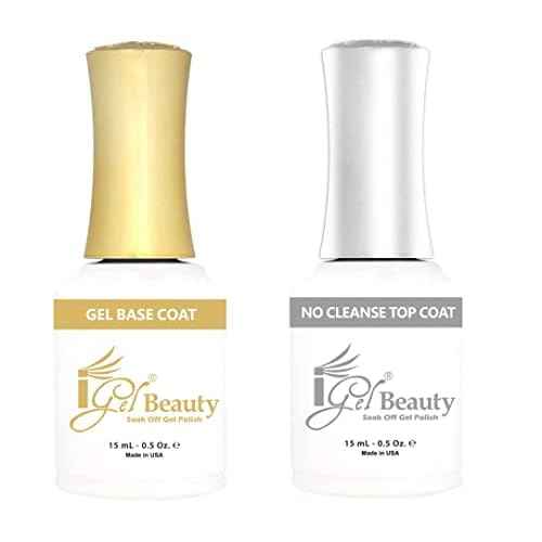 Generic iGel Beauty Base Coat & Top Coat No Wipe 0.5 oz, Clear