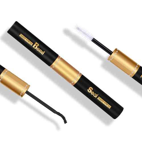 Kiromiro Lash Bond and Seal Black lash Glue for DIY Cluster Eyelash Extensions, Strong Hold, Smuge-proof, Long Lasting Cluster Lashes Adhesive Latex-Free