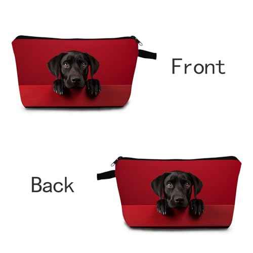 Black Labrador Makeup Bag for Women Travel Cosmetic Organizer Bag Teacher Appreciation Gifts Small Zipper Toiletry Bag Dog Gifts for Dog Lovers