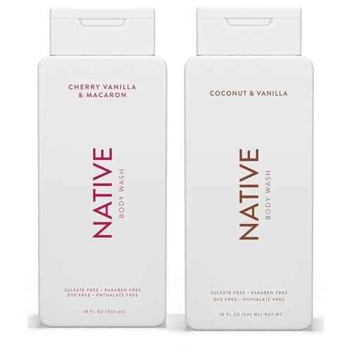 Bundle | Native Body Wash 2-Pack: Cherry & Vanilla Macaron + Coconut & Vanilla (18 fl oz each)