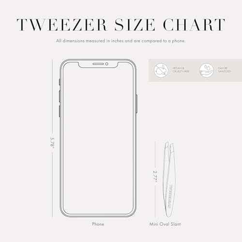 Tweezerman NYC Mini Slant Tweezer - Tweezers for Eyebrows, Travel Tweezers for Eyebrows, Facial Hair