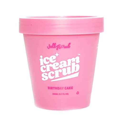 Ice Cream Scrub, Clean Exfoliating Sugar Scrub with Whipped Shea Butter Scrub & Nourishing Oils, Gentle & Moisturizing Sugar Scrub, Fights Dryness and Locks in Hydration, Cake Scent 200ml