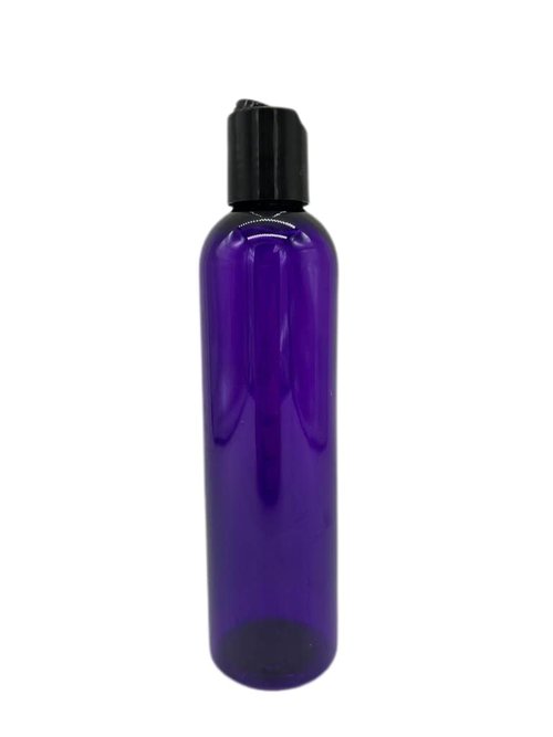 Natural Farms 8 oz Purple Cosmo Plastic Bottles -12 Pack Empty Bottle Refillable - BPA Free - Essential Oils - Aromatherapy | Black Press Down Disc Cap - Made in the USA