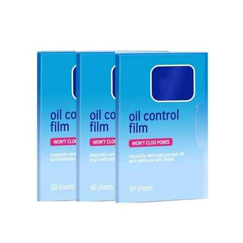 3 Packs Oil Blotting Papers for Face (180 Sheets) - Oil Absorbing Blotting Sheets for Oily Skin, Makeup-Friendly & Portable Oil Wipes
