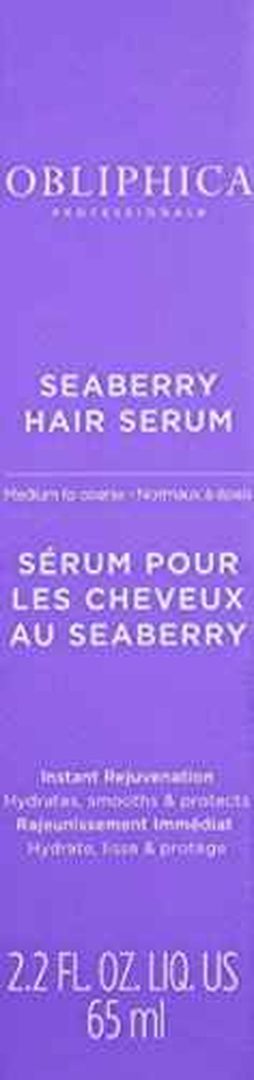 Obliphica Seaberry Leave in Hair Serum for Medium & Course Hair - Vitamins and Omegas for Frizz Free & Nourished Hair - Hair Serum for Dry Hair and Growth - 2.2 Fl Oz