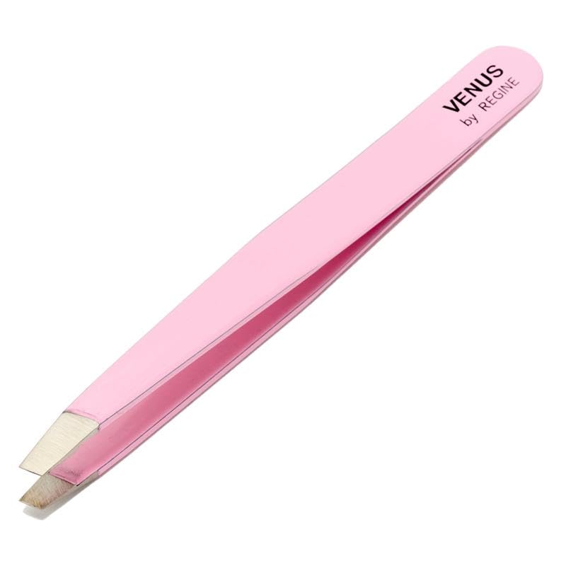 Regine Slant Handmade Tweezers for Women, Precise Tweezers for Men, Eyebrow Tweezers for Women, 25-Degree Angle for Shaping Eyebrows & Grooming Contours of Face (Pink Pearl Limited)