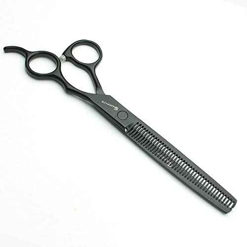 SHARONDS 440C Hair Cutting Scissors Set, Hair Scissors, Thinning Scissors, 6 Inch / 7 Inch Black (7 Inches, 2 Pieces)