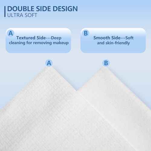 Disposable Face Towels, 12"¡¿12" Extra Large Face Towelettes, Ultra Soft Facial Towels for Sensitive Skin, Makeup Remover Dry Wipes, 55 Count (1 Pack)