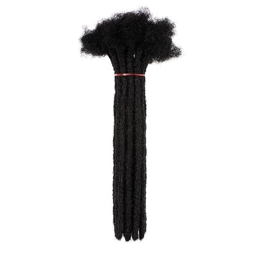0.2-0.8cm Locs 8-18 I nch 20 Strands 100% Real Human Hair Dreadlock Extensions for Man/Women Permanent Loc Extensions Bundles Can Be Dyed Bleached Curled & Twisted (0.8CM, 1B, 16 INCH)