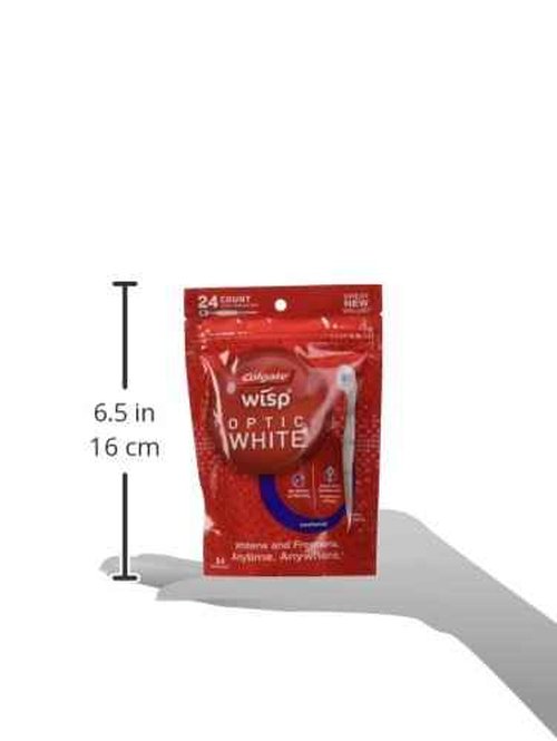 Colgate Optic White Wisp Disposable Mini Toothbrush, Cool Mint 24 Count (Pack of 4)