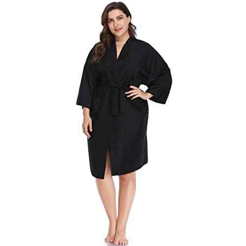 Salon Robes Smock for Clients, Pack of 4, Hair Salon Client Gown Cape, Black