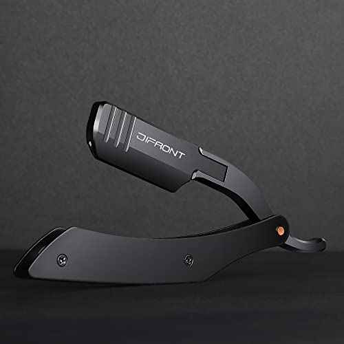 Professional Barber Straight Razor - 20 Stainless Steel Blades, Aluminum Handle, Portable Shaving Kit (TKL-B)