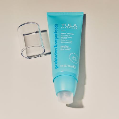 TULA Skin Care Face Filter Blurring and Moisturizing Primer - First Light, Evens the Appearance of Skin Tone & Redness, Hydrates & Improves Makeup Wear