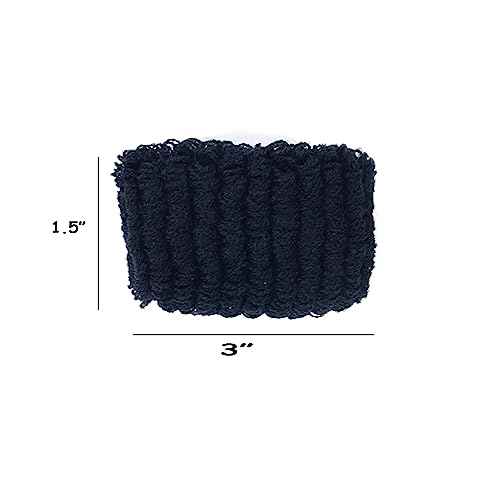 12 PACK Bulk Large Soft Thick Towelling Hair Ponios Bobbles Ponytail Bands Hair Donut Ties (Black)