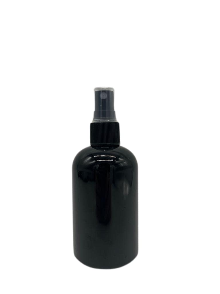 Natural Farms 4 oz Plastic Black Boston BPA FREE Bottles - 12 Pack Empty Refillable Containers - Essential Oils Cleaning Products - Aromatherapy | Black Fine Mist Sprayers - Made in the USA