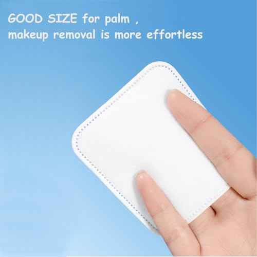 Square Cotton Pads 150 Counts Lager Size 100% Cotton Makeup Remove Pads Not to Shed or Fall Apart Face Cotton Pads Triple-Layer Design for Daily Skin Care,Lint-Free,7X7.5CM