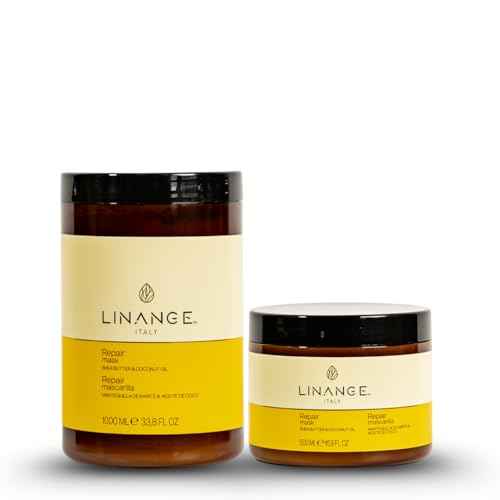 LINANGE Repair Mask with Shea Butter and Coconut Oil - Nourishing Hair Treatment, 33.8 oz.