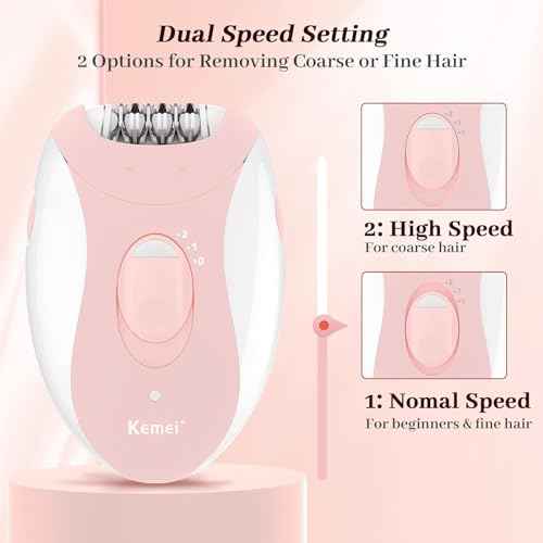 Epilator for Women, Smooth Glide Epilator for Women Face with 2 Speeds, Epilator Smooth Face Trimmer Device, Facial Hair Removal for Face Legs Arms Armpit Bikini