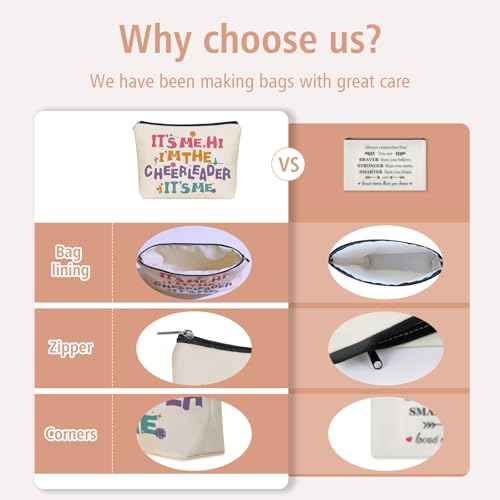 Cheerleading Gifts Makeup Bag: Perfect Cosmetic Bags IT's ME, HI I'M THE CHEERLEADER IT's ME Travel Dancer Girl For Daughters, Nieces, Girlfriends, Female Coworkers.Ideal Gift for Party