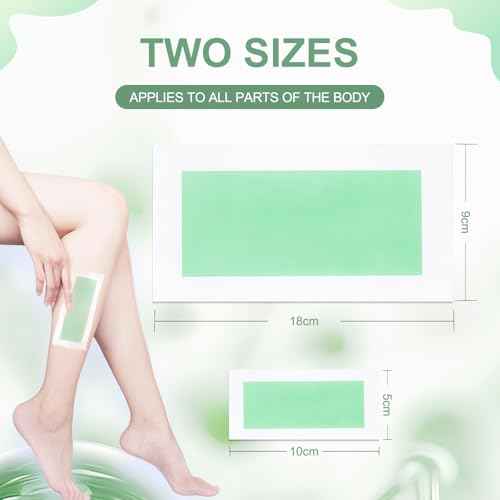 72PCS Wax Strips for Hair Removal for Women & Men: 48 Body &24 Face Waxing Strips + 8 Oil Wipes | At-Home Waxing Kit for Body, Bikini, Brazilian, Chest, Arms, Legs & Back | Hypoallergenic with Aloe