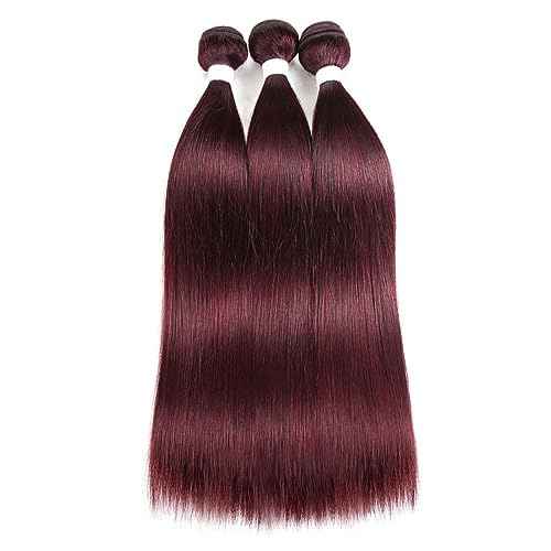 REMY Red Human Hair Bundles 99j Bundles Straight Hair 20 Inch 1 Bundle Unprocessed Brazilian Virgin Hair Human Hair Bundles for Black Women