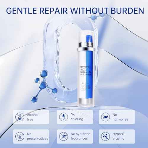 2-in-1 Face Serum, Vitamin C and Retinol Face Serum, Anti-Aging Skincare Set with Hyaluronic Acid, Niacinamide and Retinol for Anti-Wrinkle and Firming