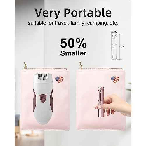 Facial Hair Removal for Women, 360¡Æ Floating 2X Powerful Painless Facial Hair Remover, Lipstick-Sized, USB Rechargeable, Face Razors Shaver for Women Upper Lip,Chin,Peach Fuzz,Mustache (Pink)