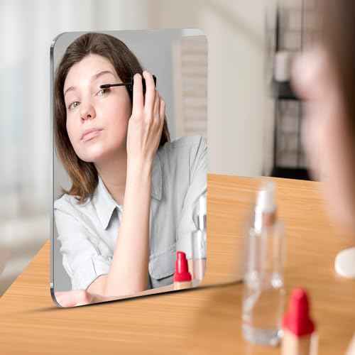 Magnetic Locker Mirror | 7x9in Acrylic - Unbreakable | Sleek Frameless | Glassless Safety Kids Mirror with Rounded Corners | Strong Back Magnet for School Lockers, Refrigerators, Offices & Toolboxes.