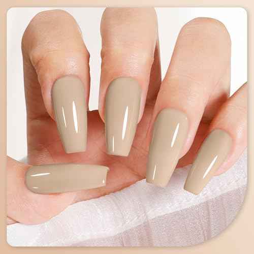 Gellen Chocolate Brown Gel Nail Polish Set, 6 Colors Coffee Brown, Milky White, Beige - 10ml UV Gel Polish Kit, No Wipe Soak Off Glossy Finish