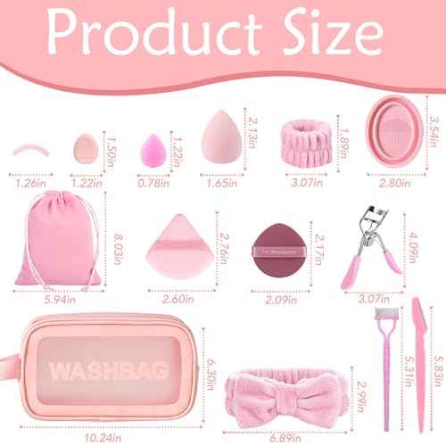 Makeup Brush Set, 48Pcs Makeup Brushes Set Professional Kit for Beginner, Premium Synthetic Foundation Concealers Powder Eye Shadows Blush Make up Brushes with Makeup Sponge, Pink