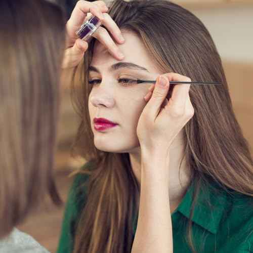 12 Pack Angled Eyeliner Brush Set Eyebrow Brushes, Flat Eyebrow Tint Brush, Ultra Thin Makeup Brush, Fine Slanted Eyebrow Brush Applicator, Eye Makeup Brush Applicator