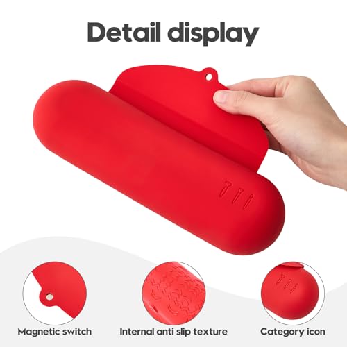 Silicone Makeup Brush Holder£¬Travel Makeup bag-Soft Portable Cosmetic Face Brushes Holder£¬Large Travel Makeup Brush Case with Anti-Fall Out Magnetic Closure
