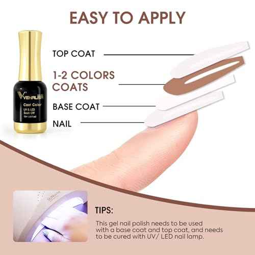 VENALISA Brown Gel Nail Polish 1 Pcs 12ml Brown Color Gel Polish Soak Off UV Salon Manicure DIY at Home Nail Art For Girls Women