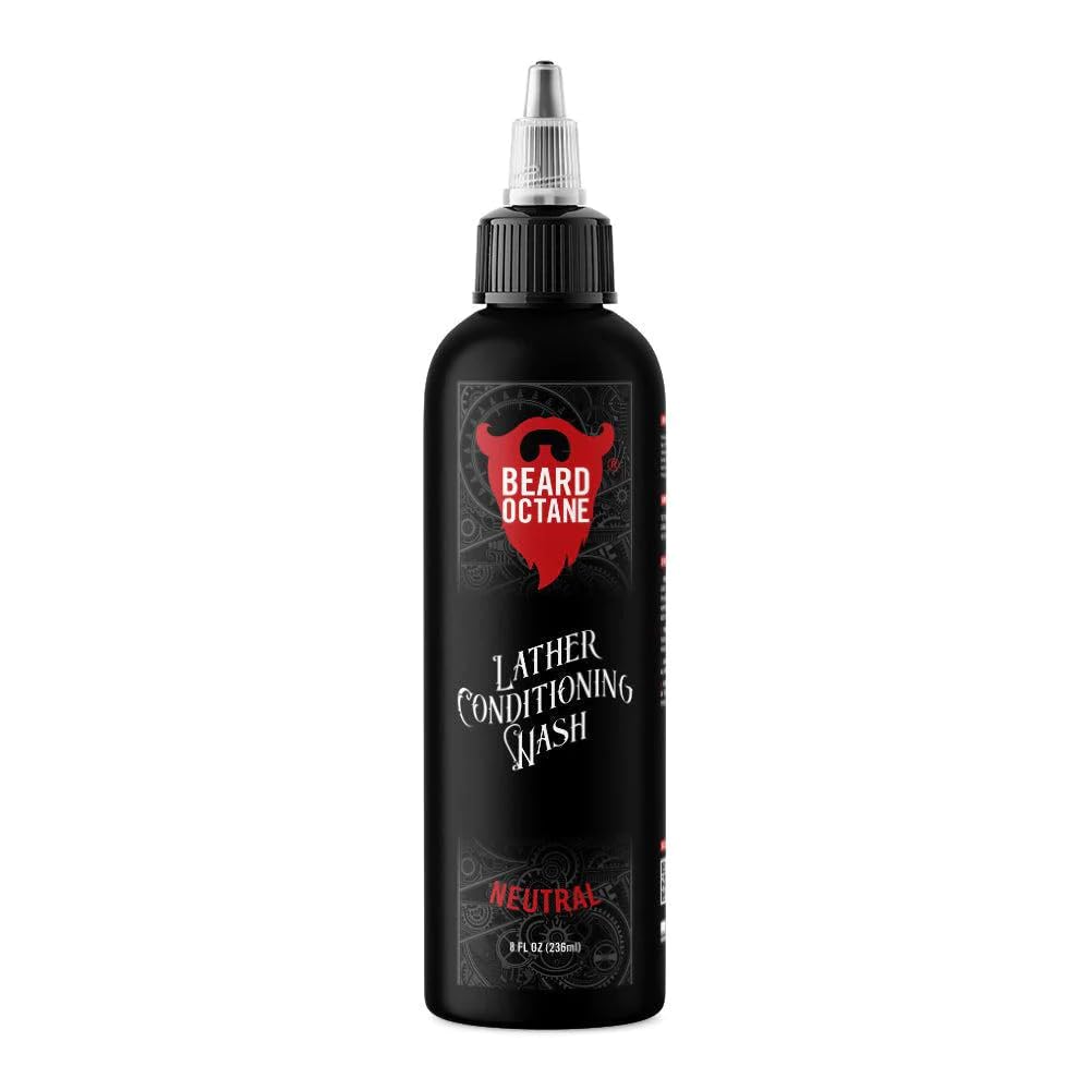 Beard Octane: Neutral Beard Wash Shampoo - 8 fl. oz. - Water-Based With All-Natural Ingredients for Non-Stripping, Deep Cleanse - Handcrafted in the USA