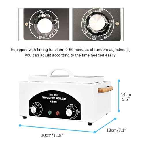 1.5L Autoclave Sterilizers,High Temperature Nail Tool Sterilizer Metal Tool Cleaning Box,Sanitizing Box for Nail Tools with Timer Dry Heat Sterilizer Cabinet Equipment