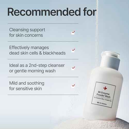 B6 Enzyme Powder Face Cleanser, Korean Skin Care Exfoliating Face Wash with PHA and Papain Enzyme, Face Exfoliator with Calamine and Vitamin B6, Gentle Cleanser, 55g (1.94 Oz)