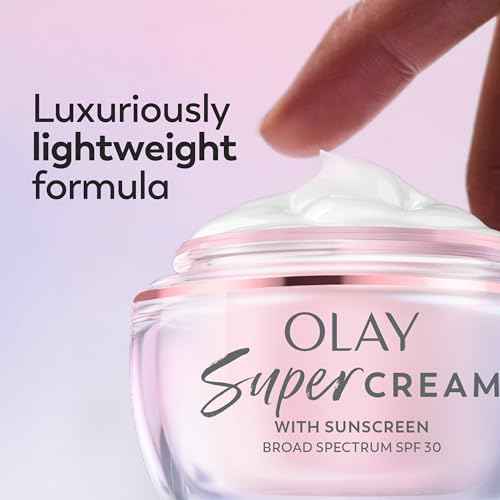 Olay Super Cream with Sunscreen SPF 30, Trial Size, Lightweight Face Moisturizer with Sun Protection, 5-in-1 Skin Care Benefits - Hydrating, Brightening, Firming - Niacinamide, Vitamin C, 15 mL