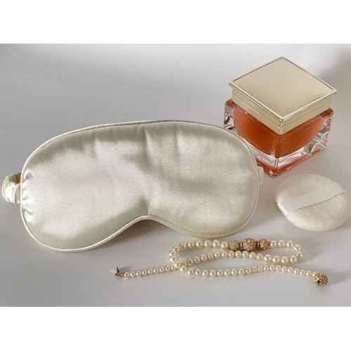 Floral Makeup Bag Set of 2 with Pearl Lace Bow + Silk Eye Mask, Coquette Accessories, Aesthetic Cute Makeup Bags for Women, Large & Small Pouch Set, Cotton Pouches for Purse, Gift Set for Women Girls